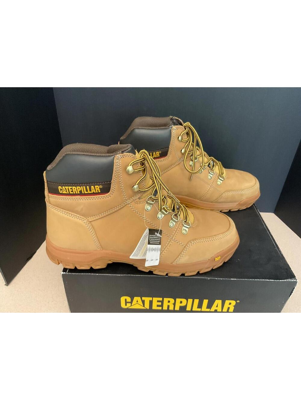 New! Mens Caterpillar Outline ST Steel Toe Work Boots. Size 12. Nice Boots!!!